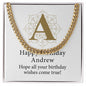 Happy Birthday Andrew v01 - 14k Gold Finished Cuban Link Chain