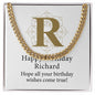 Happy Birthday Richard v01 - 14k Gold Finished Cuban Link Chain