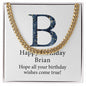 Happy Birthday Brian v03 - 14k Gold Finished Cuban Link Chain