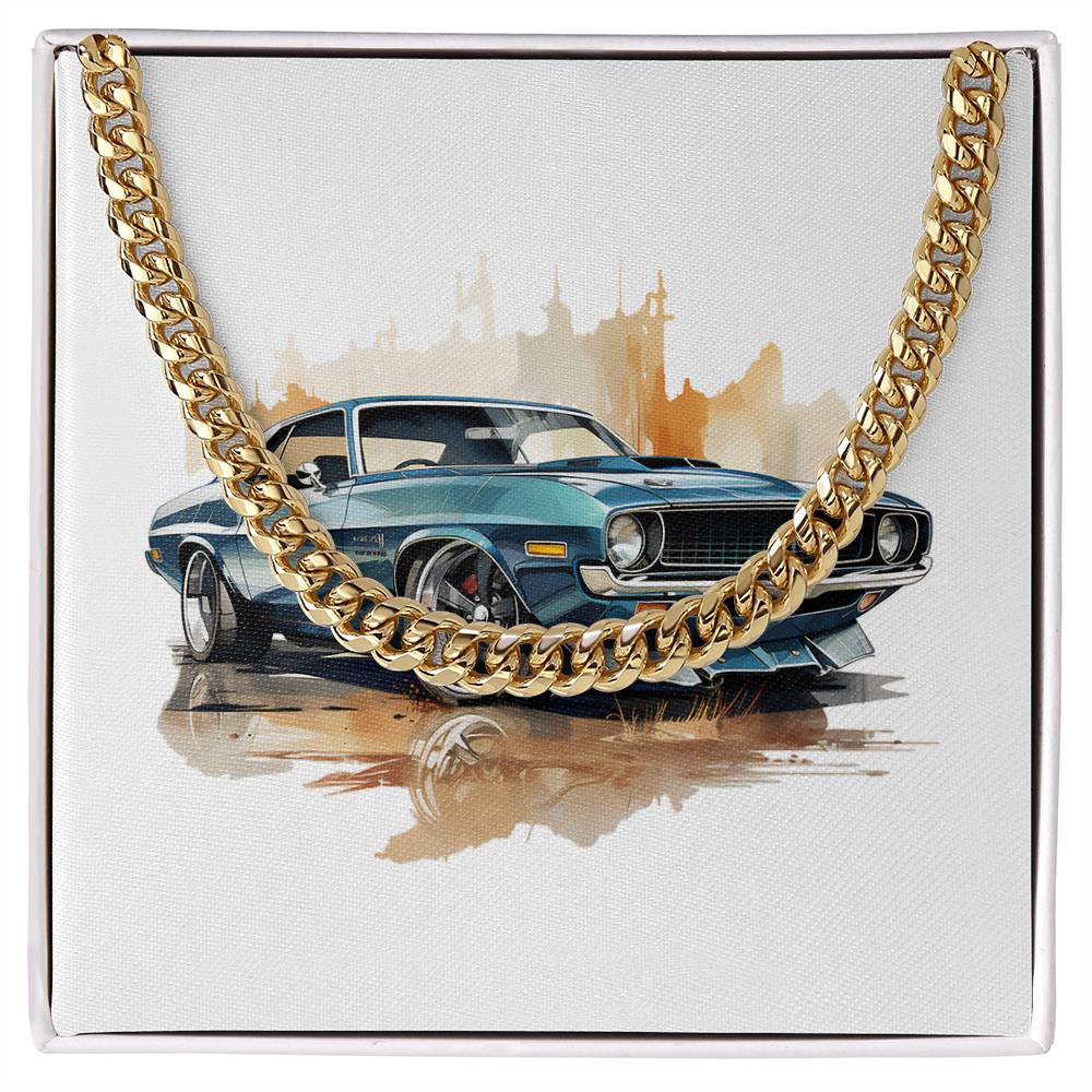Muscle Car 03 - 14k Gold Finished Cuban Link Chain