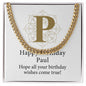 Happy Birthday Paul v01 - 14k Gold Finished Cuban Link Chain