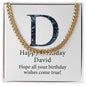 Happy Birthday David v03 - 14k Gold Finished Cuban Link Chain