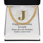 Happy Birthday Joseph v01 - 14k Gold Finished Cuban Link Chain