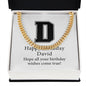 Happy Birthday David v02 - 14k Gold Finished Cuban Link Chain