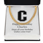 Happy Birthday Charles v02 - 14k Gold Finished Cuban Link Chain