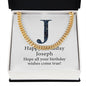 Happy Birthday Joseph v03 - 14k Gold Finished Cuban Link Chain