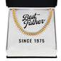 Best Father Since 1975 - 14k Gold Finished Cuban Link Chain