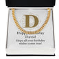 Happy Birthday David v01 - 14k Gold Finished Cuban Link Chain
