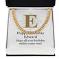 Happy Birthday Edward v01 - 14k Gold Finished Cuban Link Chain