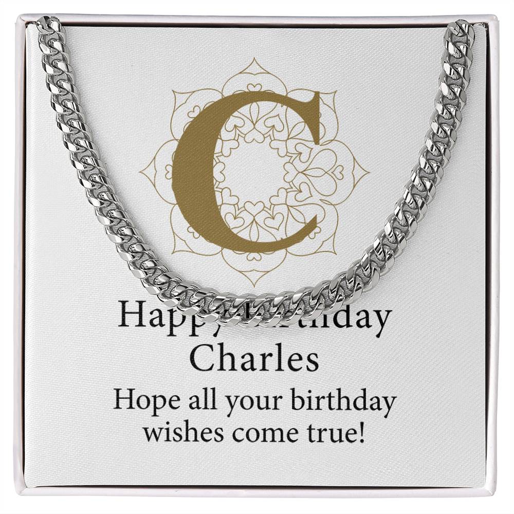 Happy Birthday Charles v01 - Cuban Link Chain