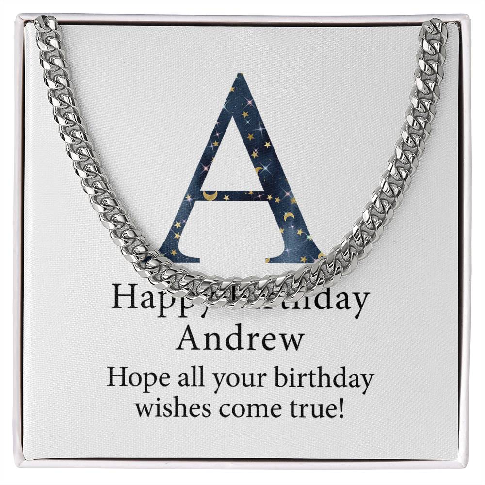 Happy Birthday Andrew v03 - Cuban Link Chain