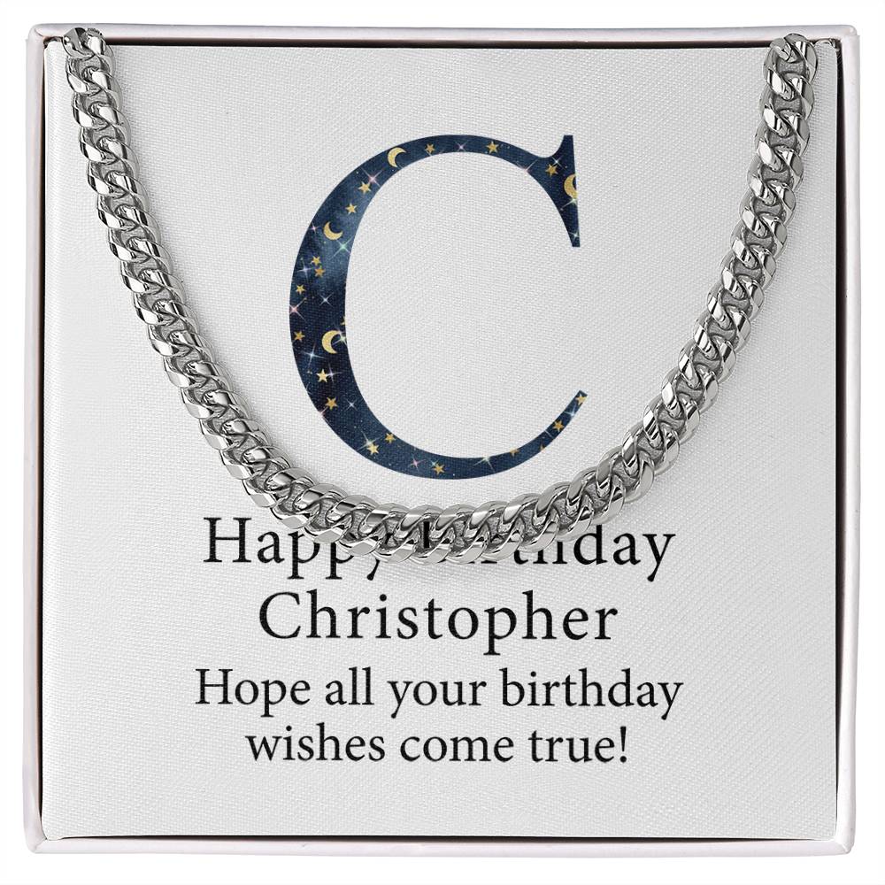 Happy Birthday Christopher v03 - Cuban Link Chain