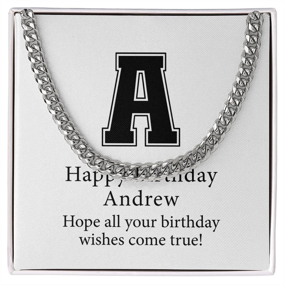 Happy Birthday Andrew v02 - Cuban Link Chain
