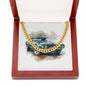 Muscle Car 13 - 14k Gold Finished Cuban Link Chain With Mahogany Style Luxury Box