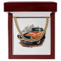 Muscle Car 08 - 14k Gold Finished Cuban Link Chain With Mahogany Style Luxury Box