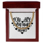 You Are Always In My Heart v2 - 14k Gold Finished Cuban Link Chain With Mahogany Style Luxury Box