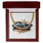Muscle Car 03 - 14k Gold Finished Cuban Link Chain With Mahogany Style Luxury Box