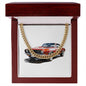 Muscle Car 01 - 14k Gold Finished Cuban Link Chain With Mahogany Style Luxury Box