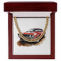 Muscle Car 07 - 14k Gold Finished Cuban Link Chain With Mahogany Style Luxury Box