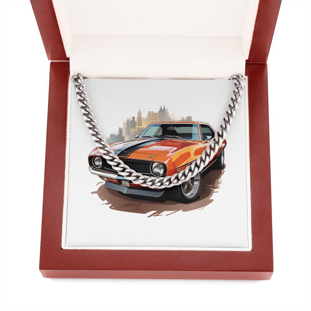Muscle Car 08 - Cuban Link Chain With Mahogany Style Luxury Box