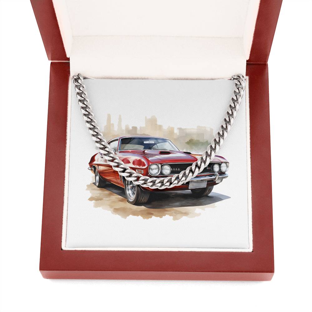 Muscle Car 06 - Cuban Link Chain With Mahogany Style Luxury Box