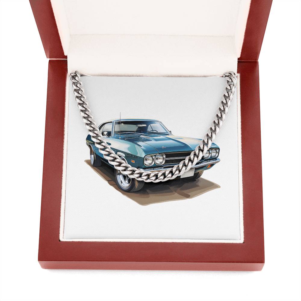 Muscle Car 05 - Cuban Link Chain With Mahogany Style Luxury Box