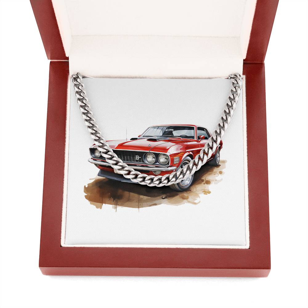 Muscle Car 07 - Cuban Link Chain With Mahogany Style Luxury Box
