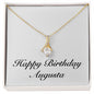Happy Birthday Augusta - 18K Yellow Gold Finish Alluring Beauty Necklace