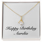 Happy Birthday Aurelia - 18K Yellow Gold Finish Alluring Beauty Necklace