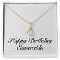 Happy Birthday Esmeralda - 18K Yellow Gold Finish Alluring Beauty Necklace
