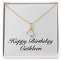 Happy Birthday Cathleen - 18K Yellow Gold Finish Alluring Beauty Necklace