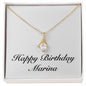 Happy Birthday Marina - 18K Yellow Gold Finish Alluring Beauty Necklace