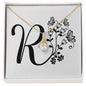 Botanical Monogram R - 18K Yellow Gold Finish Alluring Beauty Necklace