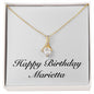 Happy Birthday Marietta - 18K Yellow Gold Finish Alluring Beauty Necklace