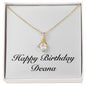 Happy Birthday Deana - 18K Yellow Gold Finish Alluring Beauty Necklace