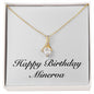 Happy Birthday Minerva - 18K Yellow Gold Finish Alluring Beauty Necklace