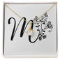 Botanical Monogram M - 18K Yellow Gold Finish Alluring Beauty Necklace