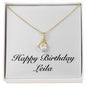Happy Birthday Leila - 18K Yellow Gold Finish Alluring Beauty Necklace