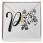 Botanical Monogram P - 18K Yellow Gold Finish Alluring Beauty Necklace