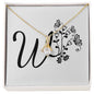 Botanical Monogram W - 18K Yellow Gold Finish Alluring Beauty Necklace