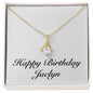 Happy Birthday Jaclyn - 18K Yellow Gold Finish Alluring Beauty Necklace