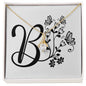 Botanical Monogram B - 18K Yellow Gold Finish Alluring Beauty Necklace