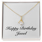 Happy Birthday Jewel - 18K Yellow Gold Finish Alluring Beauty Necklace