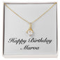 Happy Birthday Marva - 18K Yellow Gold Finish Alluring Beauty Necklace