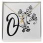 Botanical Monogram O - 18K Yellow Gold Finish Alluring Beauty Necklace