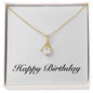 Happy Birthday - 18K Yellow Gold Finish Alluring Beauty Necklace