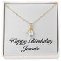 Happy Birthday Jeanie - 18K Yellow Gold Finish Alluring Beauty Necklace
