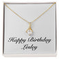 Happy Birthday Lesley - 18K Yellow Gold Finish Alluring Beauty Necklace