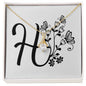 Botanical Monogram H - 18K Yellow Gold Finish Alluring Beauty Necklace