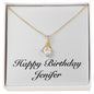 Happy Birthday Jenifer - 18K Yellow Gold Finish Alluring Beauty Necklace